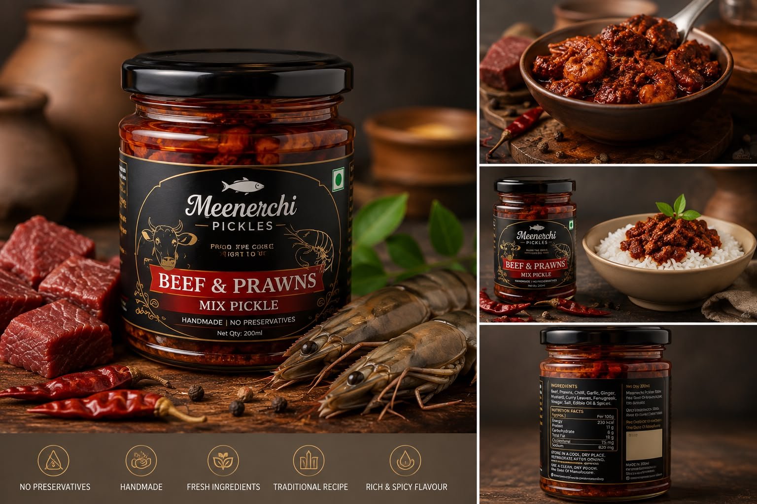 Beef & Prawns Mix Brand | Meenerchi Pickles - Image 4