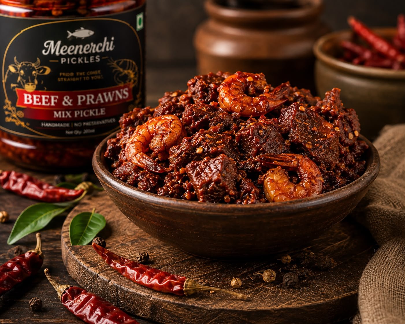 Beef & Prawns Mix Brand | Meenerchi Pickles - Image 3