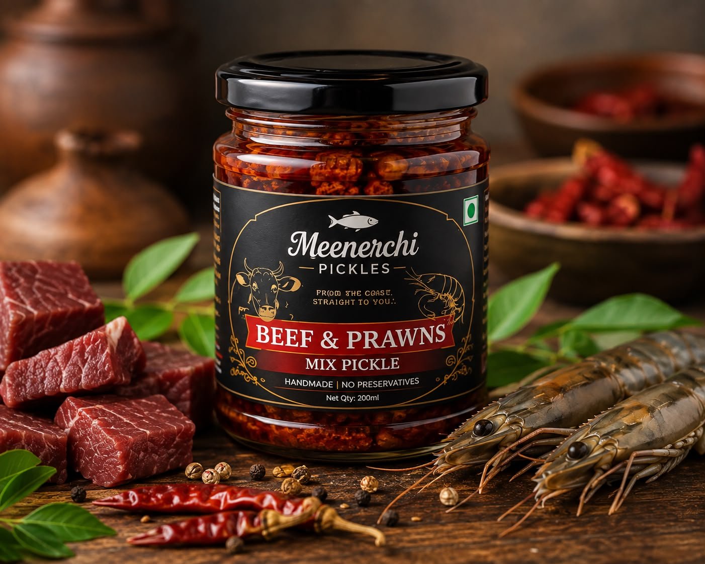 Beef & Prawns Mix Brand | Meenerchi Pickles - Image 2